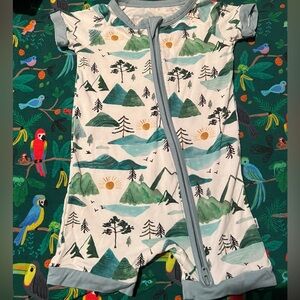 Little Sleepies Green and Blue Scenic Bodysuit